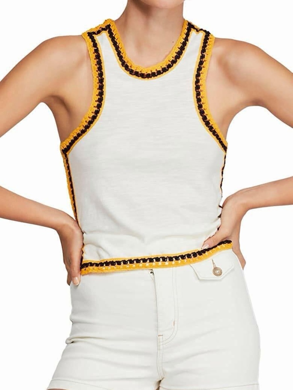 NWT Free People Bora Bora Racerback Tank Top Ivory Size Medium